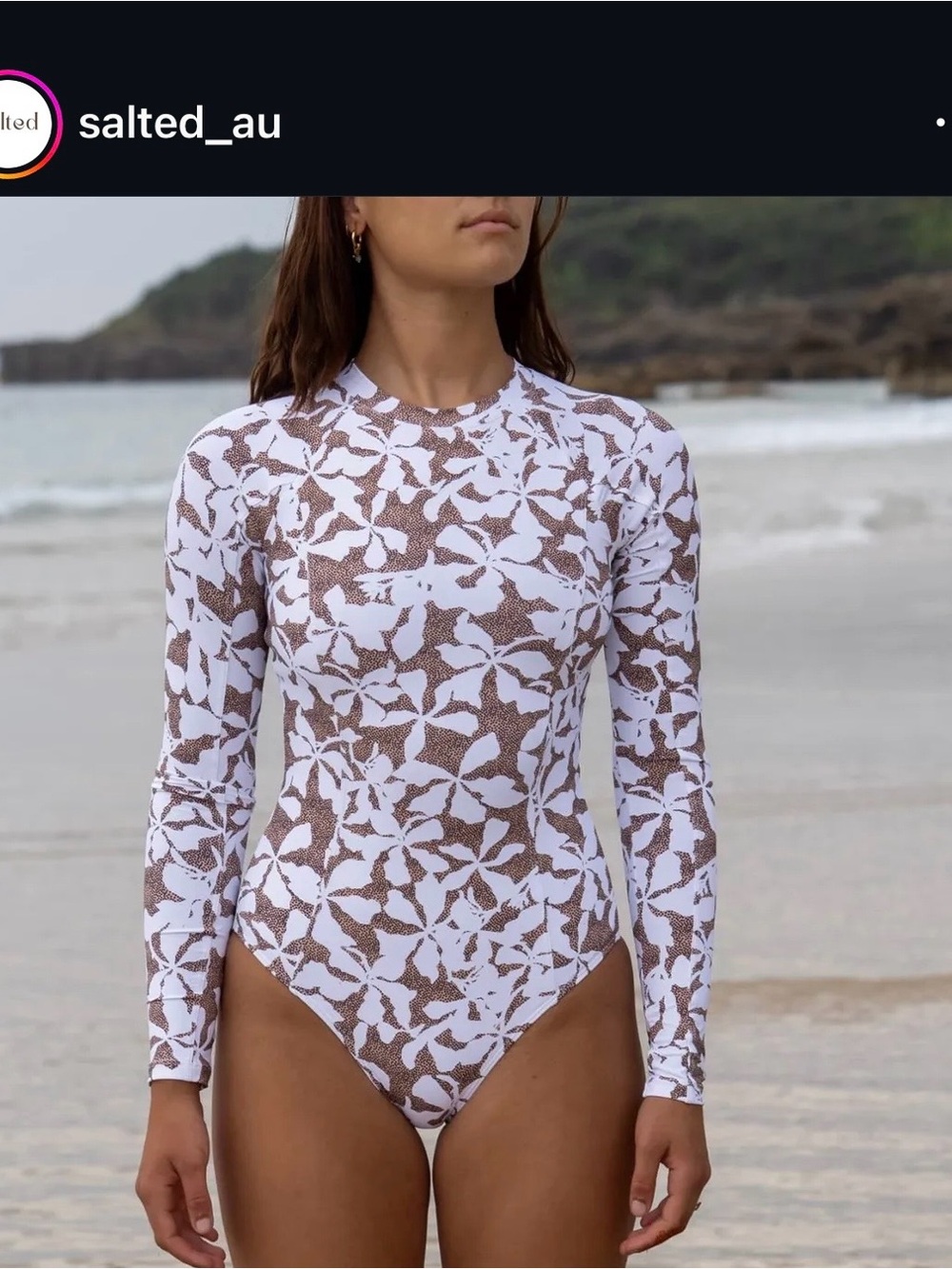 Salted Surf Au Long-Sleeve Surf Suit Floral One-Piece Swimsuit Oasis Print